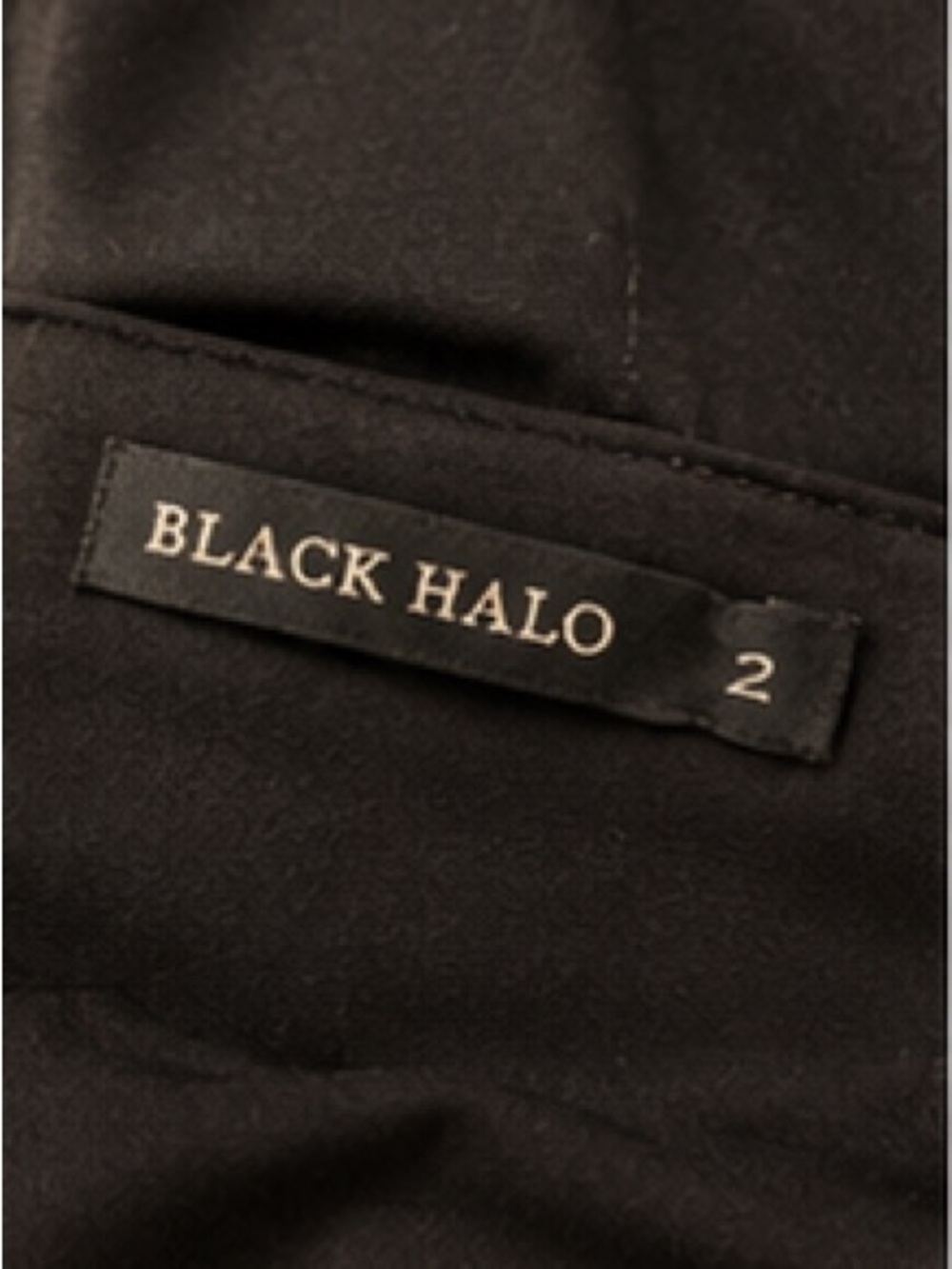 Black Halo Provella black one shoulder sheath dress ruffle trim Size 2 - Picture 6 of 10